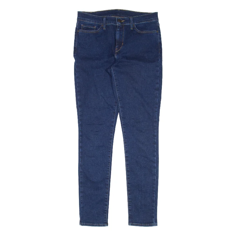 LEVI'S Jeans Blue Denim Slim Skinny Womens W28 L30 Fashionable Raw Hemmed Jeans