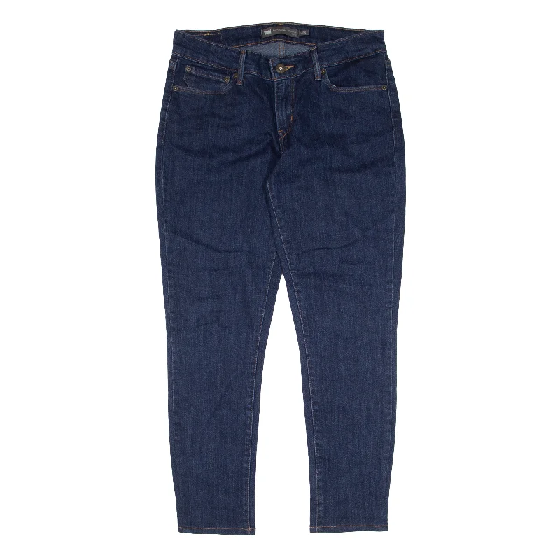 LEVI'S Modern Rise Jeans Blue Denim Slim Skinny Womens W28 L25 Fashionable Button-Front Jeans