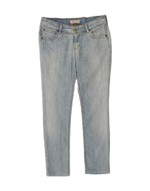 LEVI'S Womens 570 Slim Jeans W32 L27 Blue Elegant High-Waisted Flared Jeans