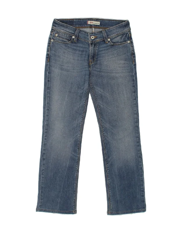 LEVI'S Womens 570 Straight Jeans W30 L28 Blue Cotton Fashionable Slim Fit Jeans