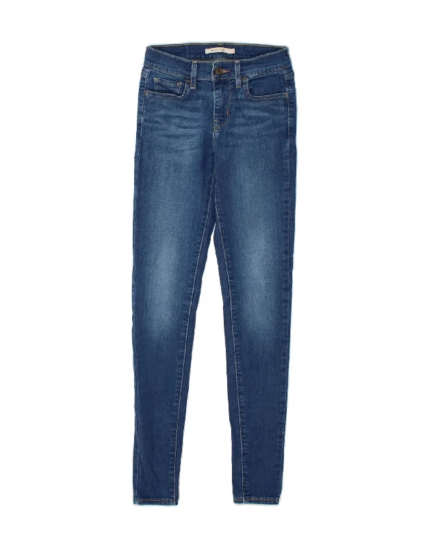 LEVI'S Womens 710 Super Skinny Jeans W25 L32  Blue Stylish High-Waist Jeans