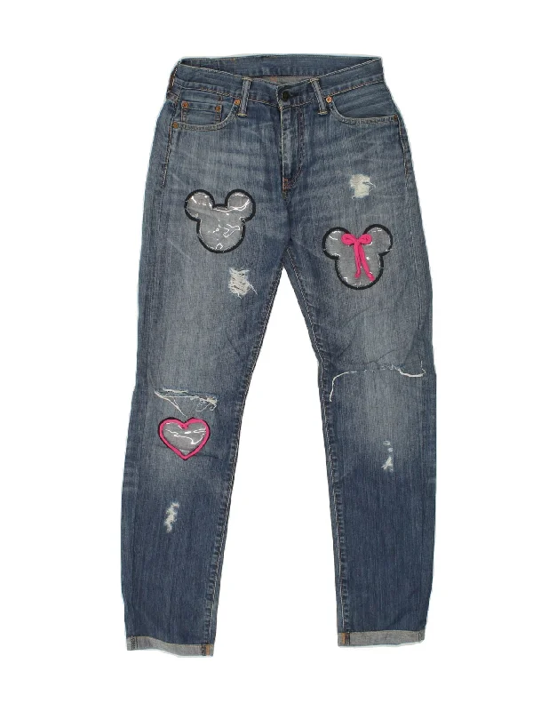 LEVI'S Womens Disney Distressed Slim Jeans W30 L32 Blue Cotton Trendy Skinny High-Waist Jeans LEVI'S Womens Disney Distressed Slim Jeans W30 L32 Blue Cotton Trendy Skinny High-Waist Jeans