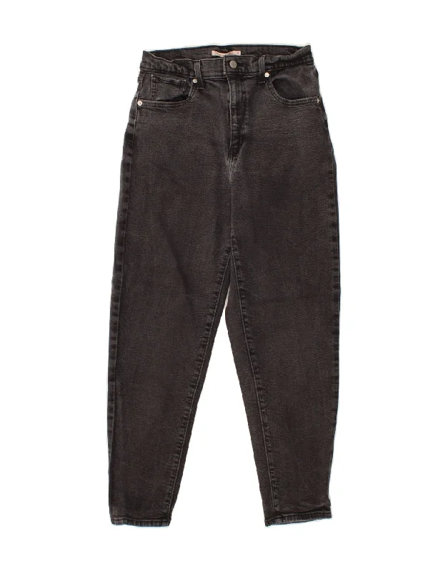 LEVI'S Womens Mom Jean High Waist Tapered Jeans W30 L29 Grey Cotton Cozy Stretch High-Waist Jeans LEVI'S Womens Mom Jean High Waist Tapered Jeans W30 L29 Grey Cotton Cozy Stretch High-Waist Jeans