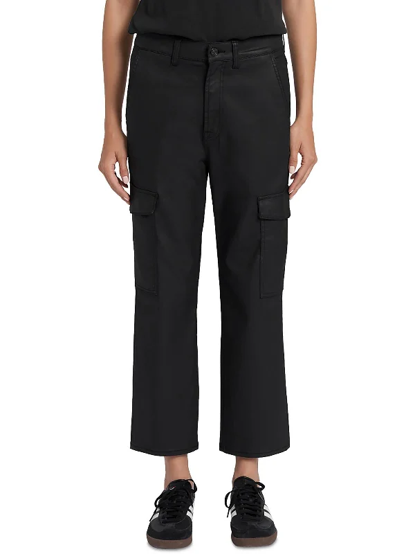 Logan Womens Mid Rise Party Cargo Jeans Classic Button Fly Jeans