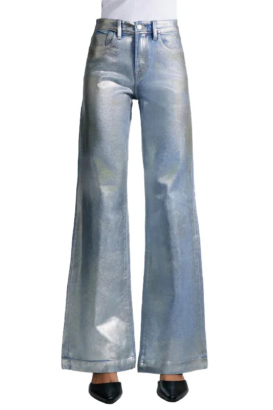Luciana Premier High Rise Wide Flare Jean In Medium Wash Trendy Flared Leg Jeans