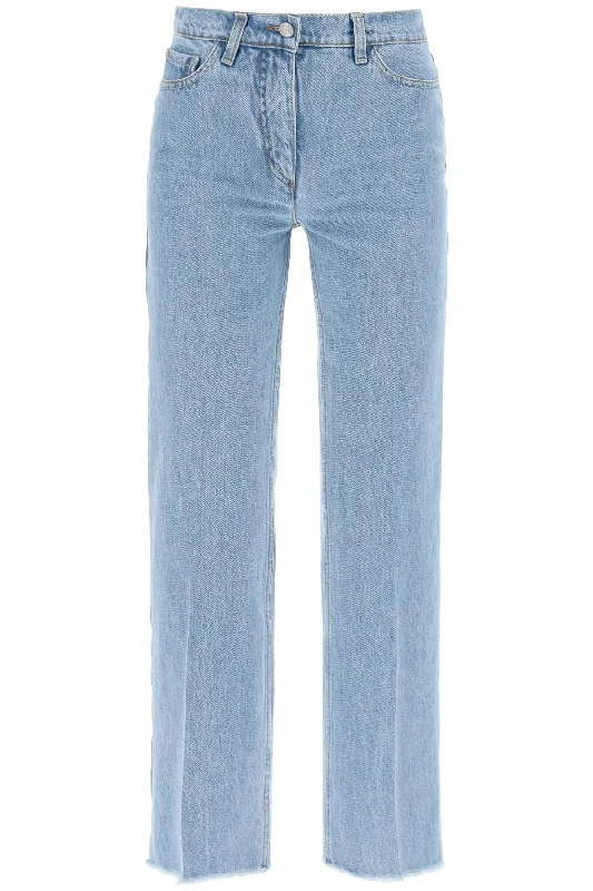 Magda Butrym Women's Low-Waisted Cropped Jeans Chic Double Waistband Jeans