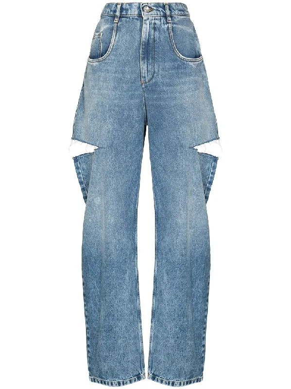 Maison Margiela Women's Jeans Clear blue Stylish High-Rise Mom Jeans