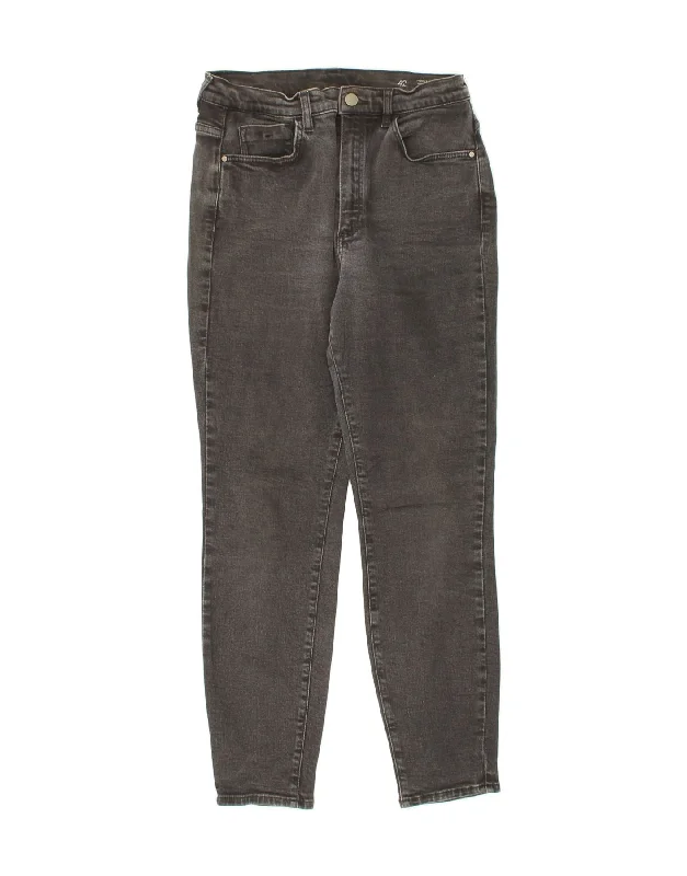 MASSIMO DUTTI Womens High Rise Skinny Jeans EU 42 Large W30 L28 Grey Stylish Acid-Wash Jeans