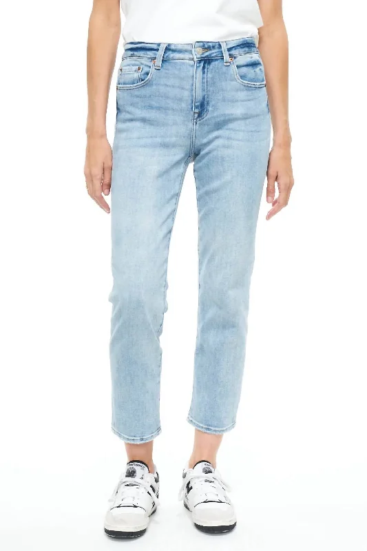Monroe High Rise Slim Cigarette Jean In Mirage Stylish High-Rise Mom Jeans