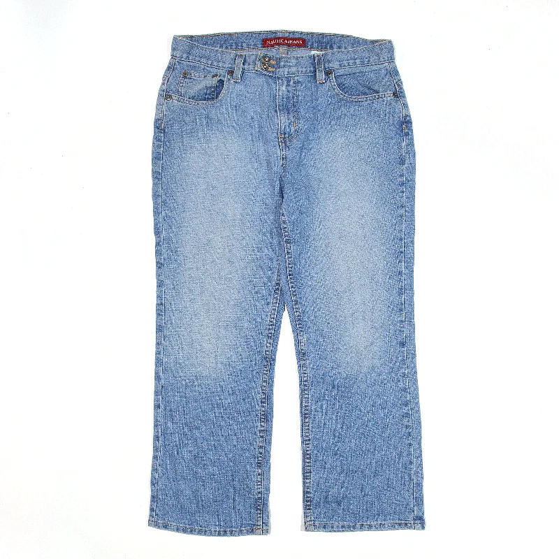 NAUTICA Jeans Blue Denim Relaxed Straight Womens W30 L25 Stylish Acid-Wash Jeans