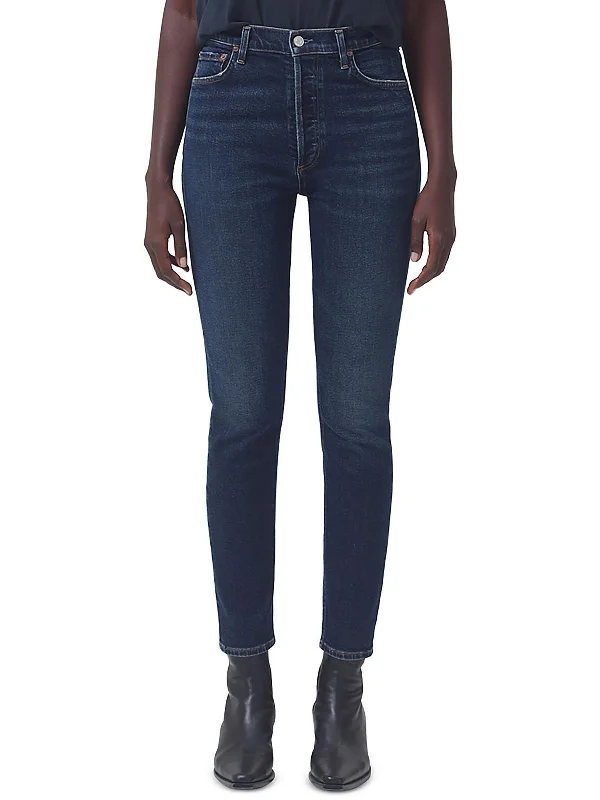 Nico Womens Denim High Rise Slim Jeans Chic Rip-Detail High-Waist Jeans