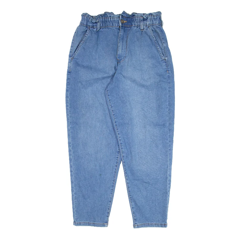 NO BOUNDARIES Jeans Blue Denim Regular Mom Womens W27 L24 Elegant Raw Hem Jeans