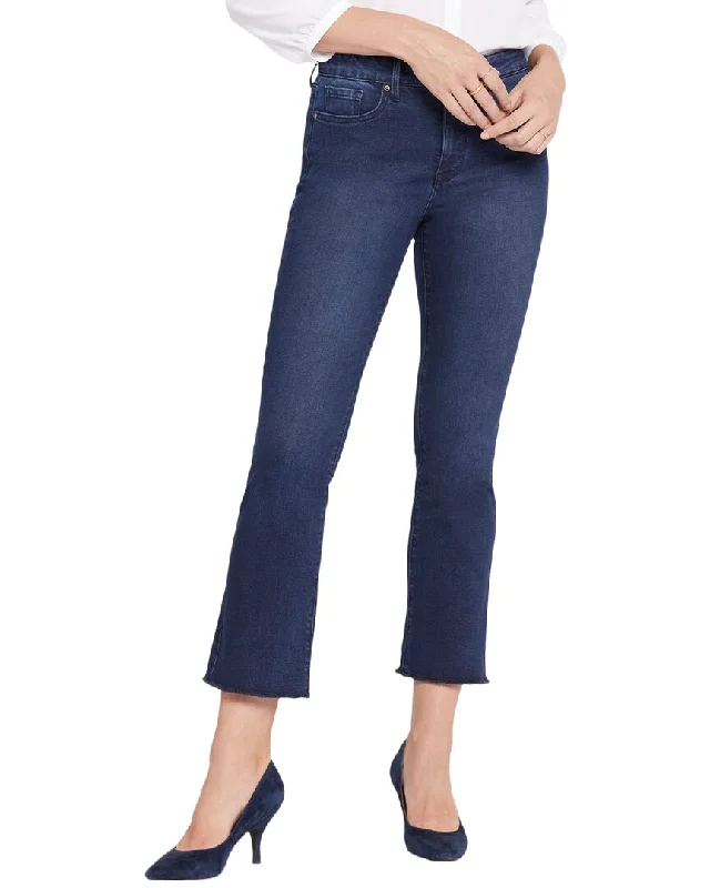NYDJ High-Rise Slim Bootcut Ankle Jean Comfortable Distressed Straight-Leg Jeans