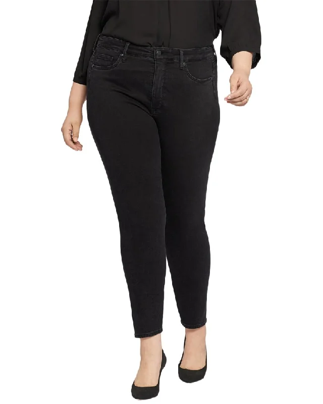 NYDJ Plus Ami High-Rise Skinny Jean Trendy Pleated Waist Jeans