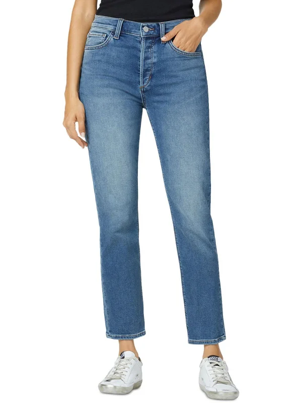 The Scout Womens Mid-Rise Crop Boyfriend Jeans Casual Distressed Skinny Jeans