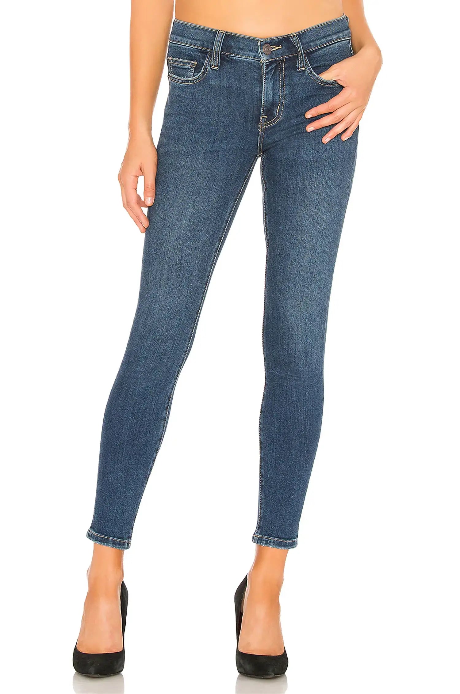 The Stiletto Jean In 1 Year Worn Stretch Indigo Comfortable Full-Length Denim Jeans