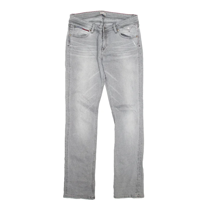 TOMMY HILFIGER Jeans Grey Denim Slim Straight Womens W30 L32 Casual Straight-Leg Jeans TOMMY HILFIGER Jeans Grey Denim Slim Straight Womens W30 L32 Casual Straight-Leg Jeans