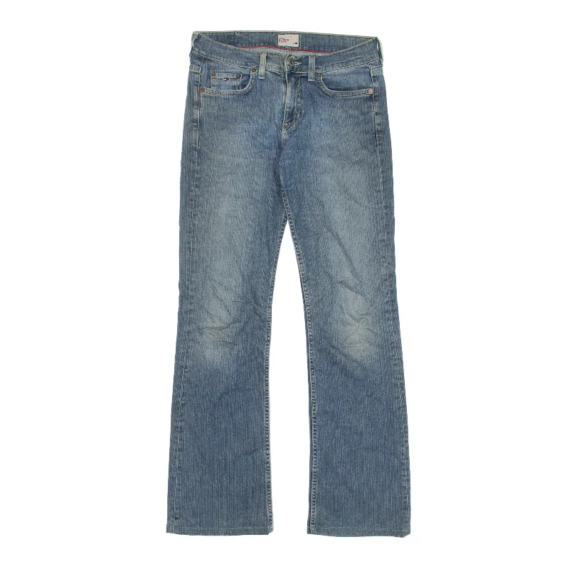 TOMMY HILFIGER Hipster Jeans Blue Denim Slim Bootcut Stone Wash Womens W28 L31 Chic Ripped Jeans TOMMY HILFIGER Hipster Jeans Blue Denim Slim Bootcut Stone Wash Womens W28 L31 Chic Ripped Jeans