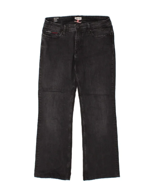 TOMMY HILFIGER Womens Mid Rise Bootcut Jeans W29 L27  Black Cotton Comfortable Zip-Fly Denim Jeans