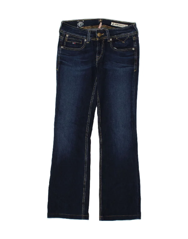 TOMMY HILFIGER Womens Rhonda Bootcut Jeans W27 L30 Navy Blue Cotton Chic Rolled Cuff Denim Jeans TOMMY HILFIGER Womens Rhonda Bootcut Jeans W27 L30 Navy Blue Cotton Chic Rolled Cuff Denim Jeans
