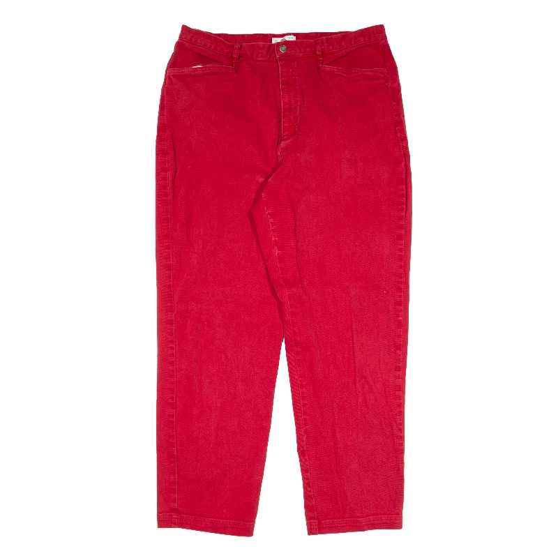 VILLAGER SPORT Stretch Jeans Red Denim Relaxed Tapered Womens W32 L28 Elegant Dark-Wash Bootcut Jeans