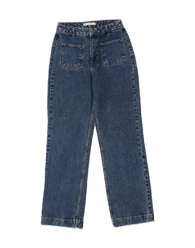 VINTAGE Womens Straight Jeans UK 10 Small W27 L31 Blue Cotton Comfortable Ankle Jeans VINTAGE Womens Straight Jeans UK 10 Small W27 L31 Blue Cotton Comfortable Ankle Jeans