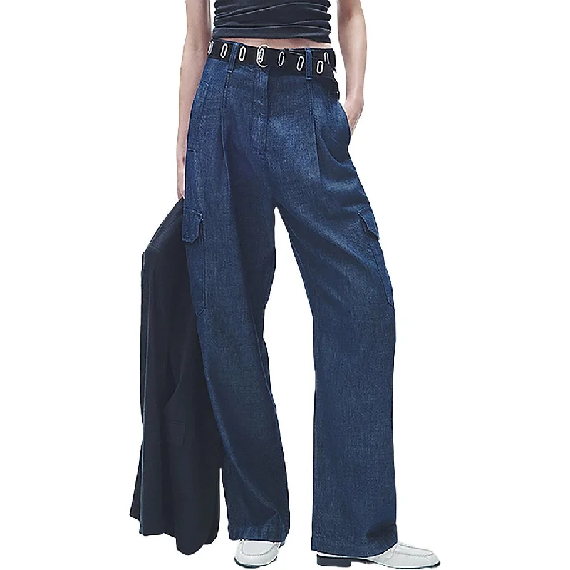 Womens Cargo Wide Leg Wide Leg Jeans Comfortable Zip-Up Skinny Jeans