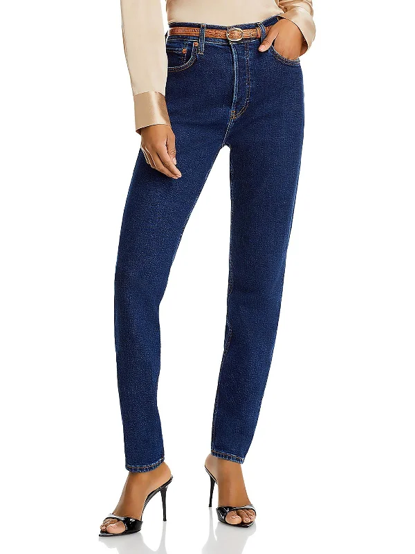 Womens High Rise 5-Pocket Skinny Jeans Trendy Patchwork Denim Jeans
