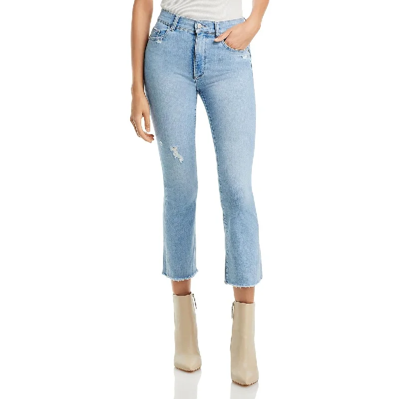 Womens High Rise Boot Cut Bootcut Jeans Chic Dark-Wash Skinny Jeans
