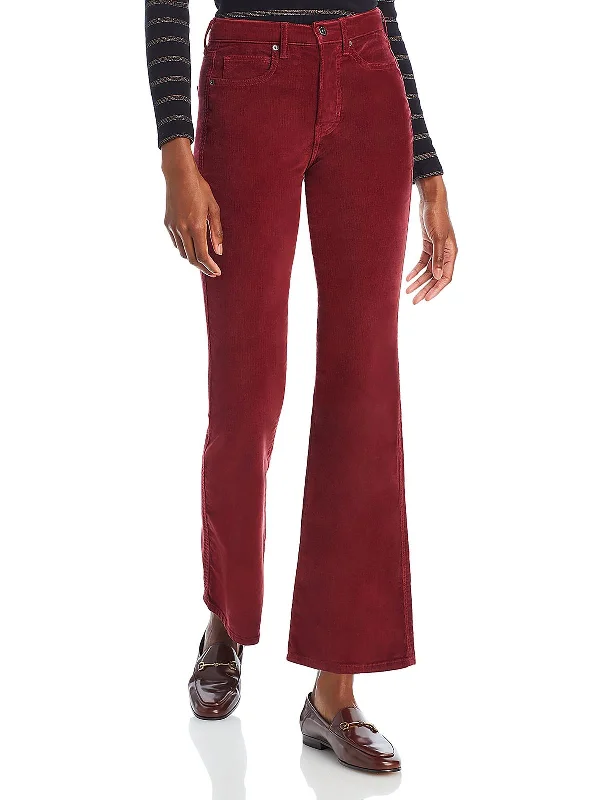 Womens High Rise Corduroy Bootcut Jeans Cozy Tencel Blend Denim Jeans