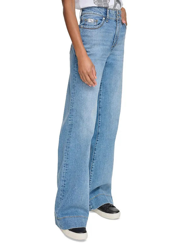 Womens High Rise Wide Leg Flared Jeans Trendy Bootcut High-Waisted Jeans