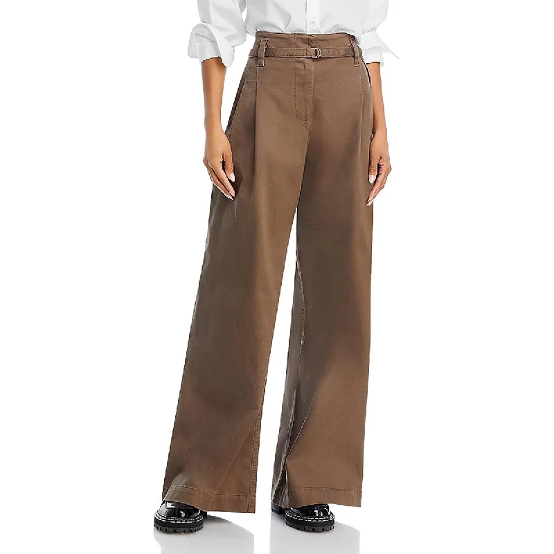 Womens Mid Rise Cotton Wide Leg Jeans Comfortable Ankle Jeans