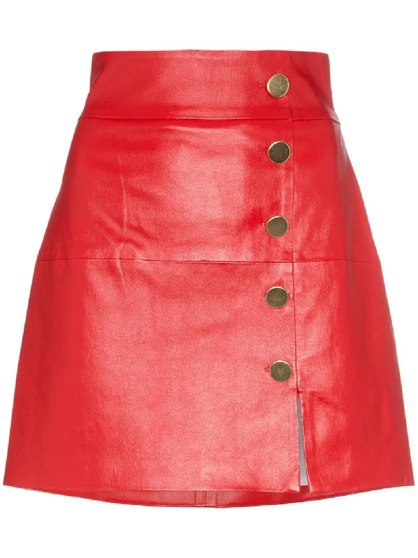 Lucy leather button down mini skirt leather skirt bold
