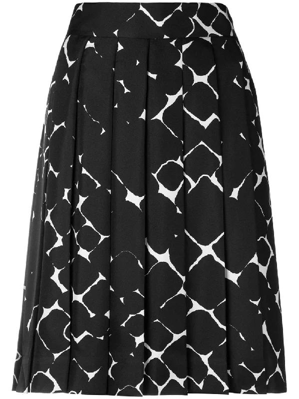 pleated abstract diamond silk skirt cashmere skirt soft
