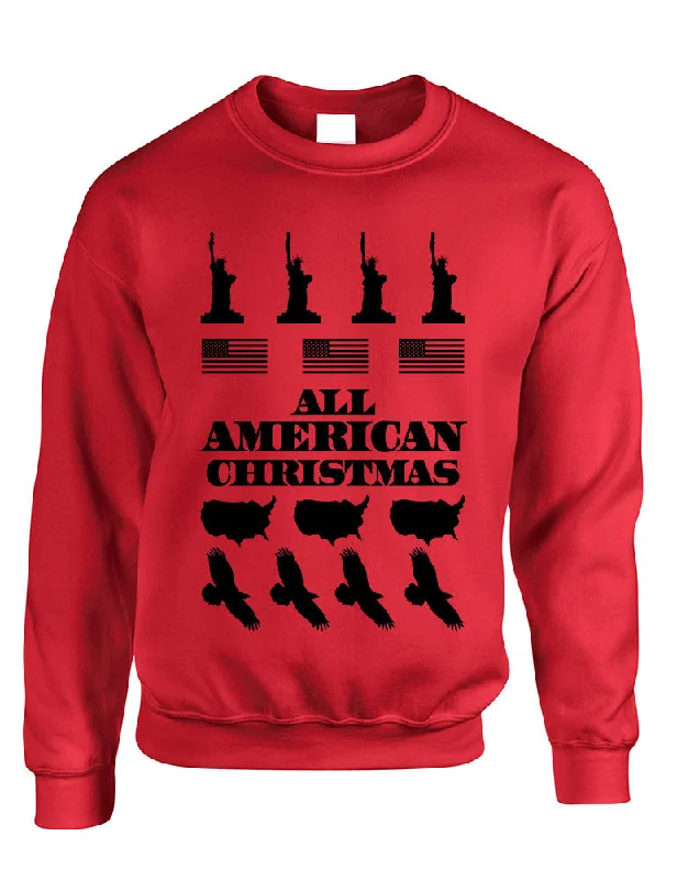 Adult Crewneck American Christmas Ugly Sweater Love USA Top Hooded Caped Shawl Collar Adult Crewneck American Christmas Ugly Sweater Love USA Top Hooded Caped Shawl Collar