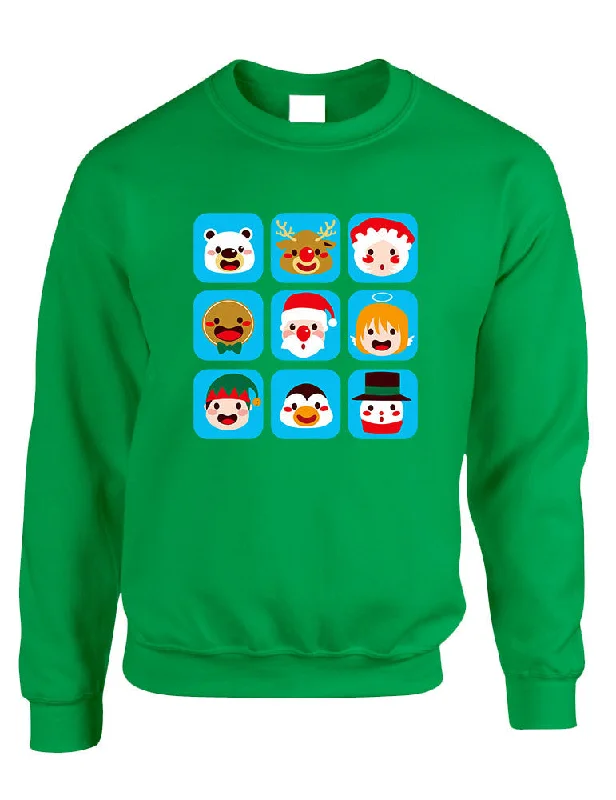 Adult Crewneck Christmas Icons Ugly Xmas Symbols Sweater Stylish Fashionable Trendy