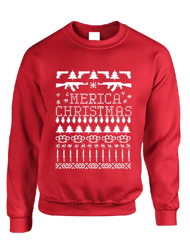 Adult Crewneck 'merica Ugly Christmas Sweater Love USA Holiday Cable Knit Ribbed Knit Lace Knit Adult Crewneck 'merica Ugly Christmas Sweater Love USA Holiday Cable Knit Ribbed Knit Lace Knit