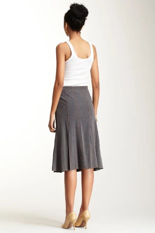 Box Pleated Skirt - Heather Grey corduroy skirt durable