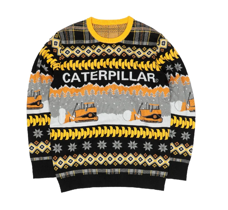 Cat® Snowdozer Sweater Graphic Sweater Embroidered Appliqued