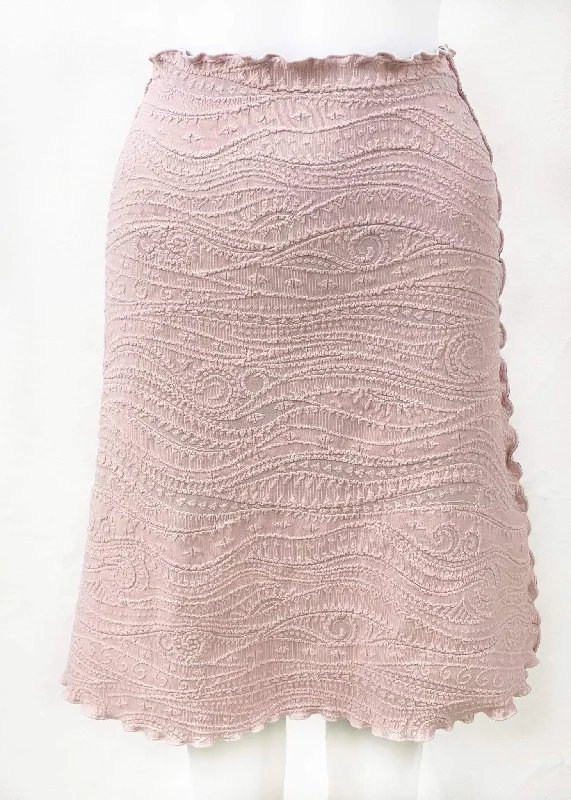 Rose Quartz Catty Jacquard Knit Bias Skirt linen skirt airy