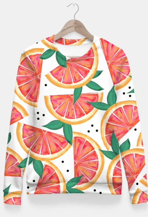 Citrus Surprise Fitted Waist Sweater Nylon Fabric Polyester Fabric Spandex Fabric