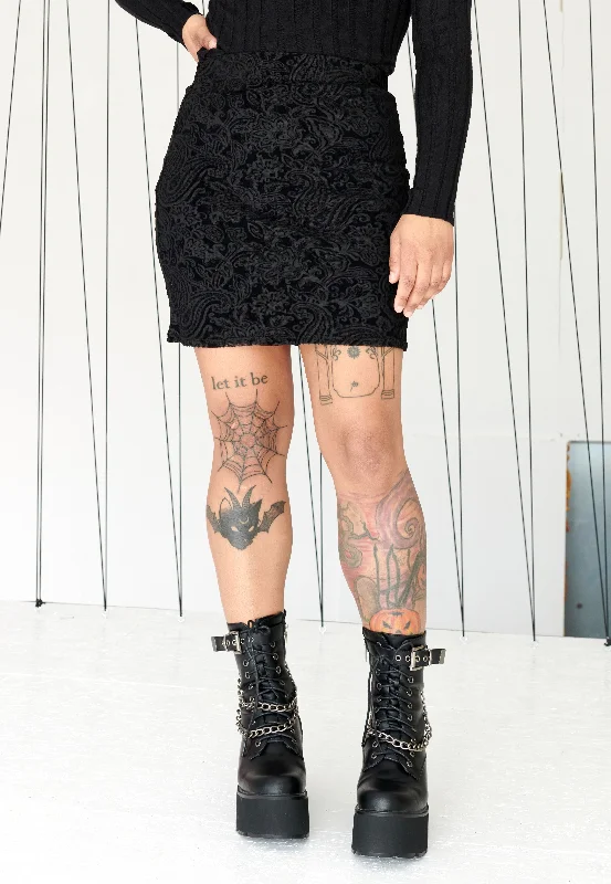 Dark Moon - Donita Burnout Velvet - Skirt velvet skirt luxury
