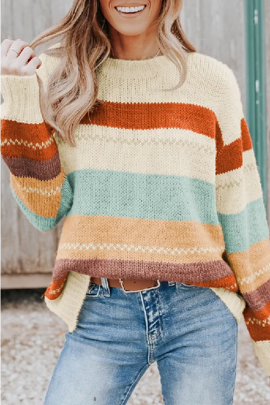 Drop Shoulder Colorblock Sweater Jersey Fabric Tulle Fabric Batik Fabric