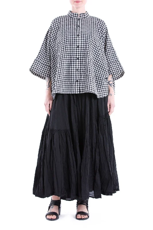 KARLAN SKIRT CC button skirt front