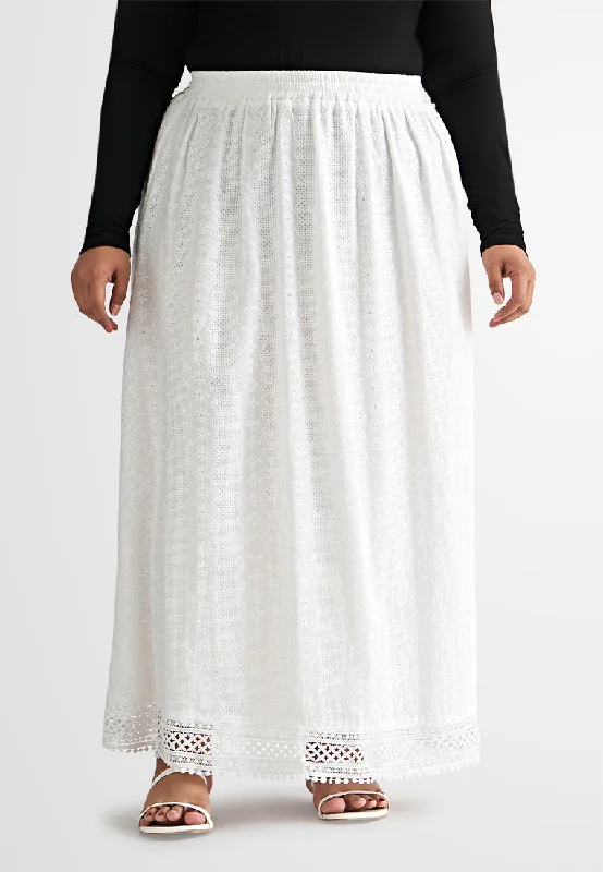 Betsy Eyelet Flare Skirt lace skirt intricate