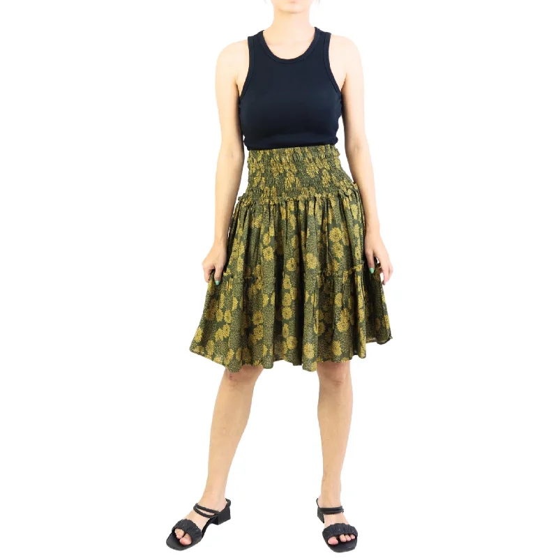 Flower Women's Skirt in Olive SK0090 020180 01 cashmere skirt soft