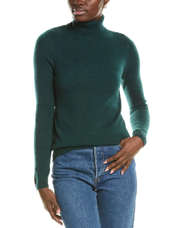 Forte Cashmere Turtleneck Cashmere Sweater Print Jacquard Patchwork
