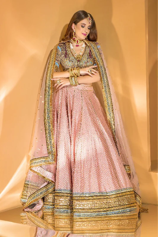Velvet Blouse with Chanderi Booti skirt wool skirt breathable