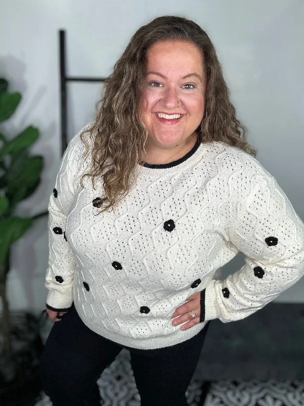 Glitter Garden Sweater Fitted Loose Oversized
