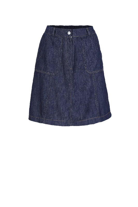 Jackson Denim Mini Skirt Dark Wash belted skirt waist